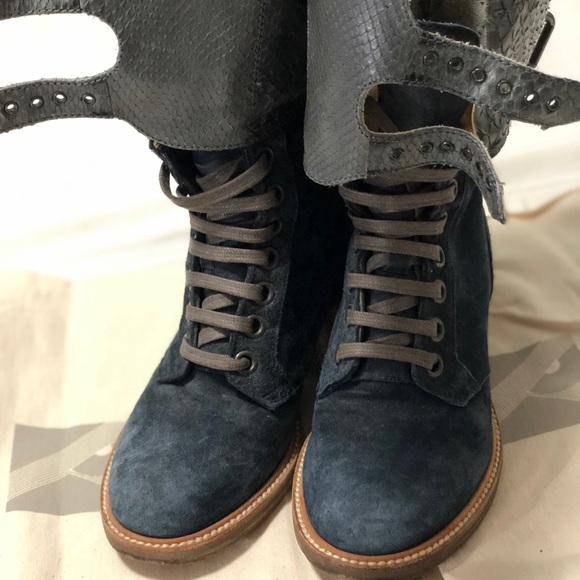 Reed Krakoff Blue Suede boots - Picture 4 of 8